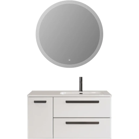 Тумба под раковину Cezares ECO-CER-N-1000-2C-1A-SO-BL-R Bianco Lucido без ручек