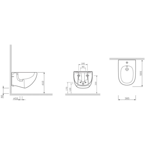 Подвесное биде Am.Pm Sensation C303411WH
