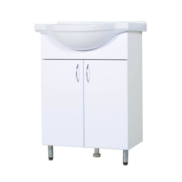 Тумба напольная с раковиной Orange Лайт LA-60TUW+RA белый