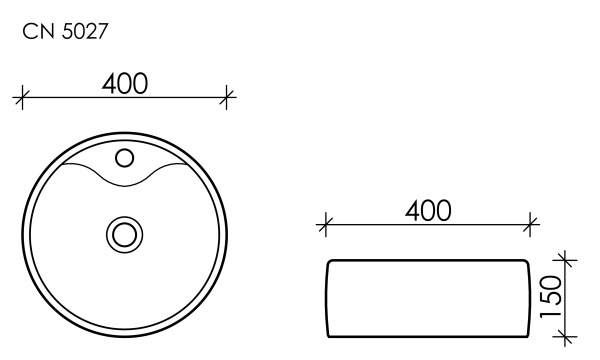 Раковина накладная (40х40) Ceramica Nova ELEMENT CN5027