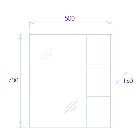 Зеркало-шкаф Onika Легран 50 (50x70) 205022