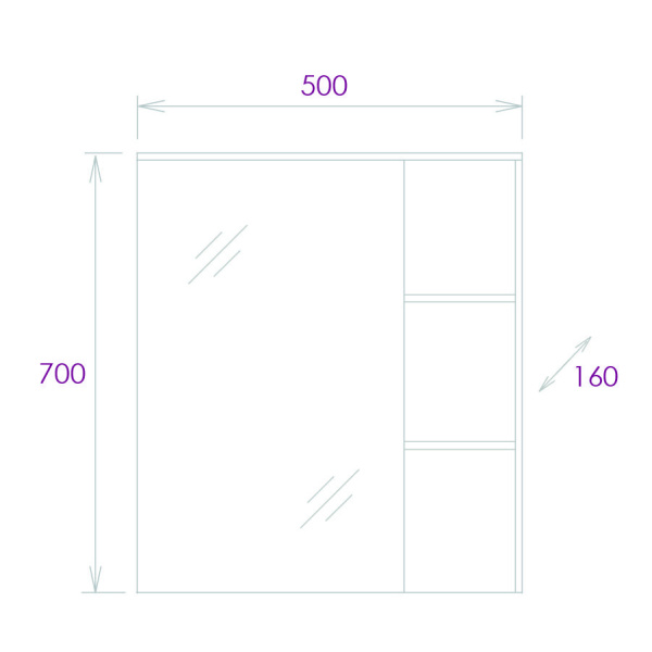 Зеркало-шкаф Onika Легран 50 (50x70) 205022