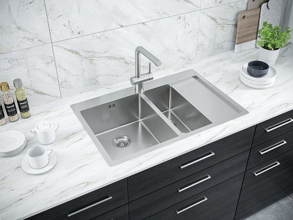 Кухонная мойка Paulmark  Liga PM227851-BSL брашированная нерж. сталь левая