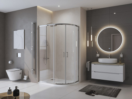 Поддон из искусственного мрамора BelBagno TRAY-MR-UNO-RH-120/80-550-35-W-R-CR с сифоном