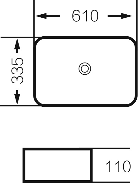 Раковина накладная (61х33,5) Grossman  GR-3031, белый