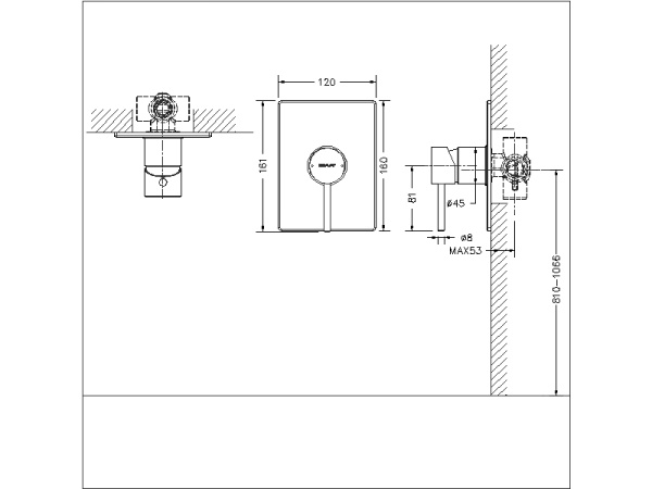 Смеситель для душа Bravat Arc PB86061C-A-ENG
