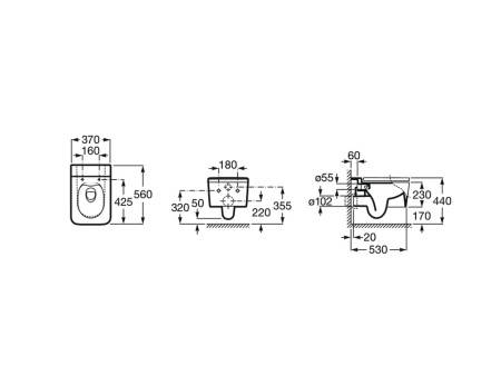 Унитаз подвесной безободковый Roca Inspira Square  , Rimless,  346537620 белый матовый
