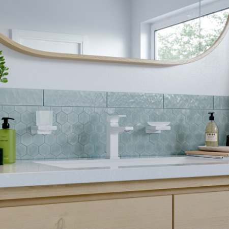 Смеситель для раковины с донным клапаном Push-Open Hansgrohe Metropol 32507700 белый матовый
