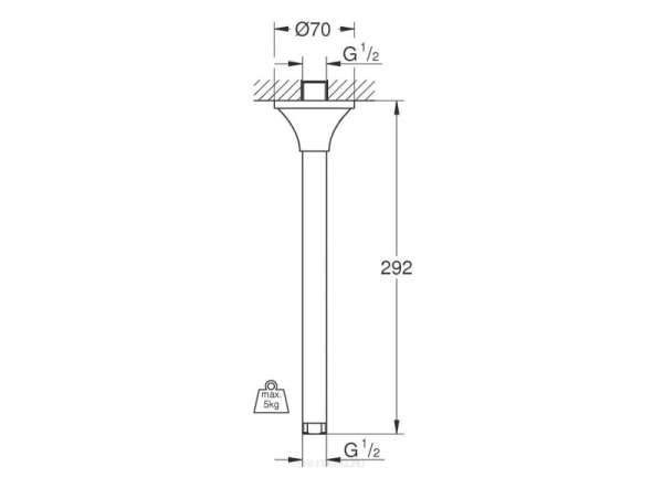 Потолочный душевой кронштейн GROHE Grandera 27982 DA0 (27982DA0) теплый закат глянец Потолочный душевой кронштейн GROHE Grandera 27982 DA0 (27982DA0) теплый закат глянец