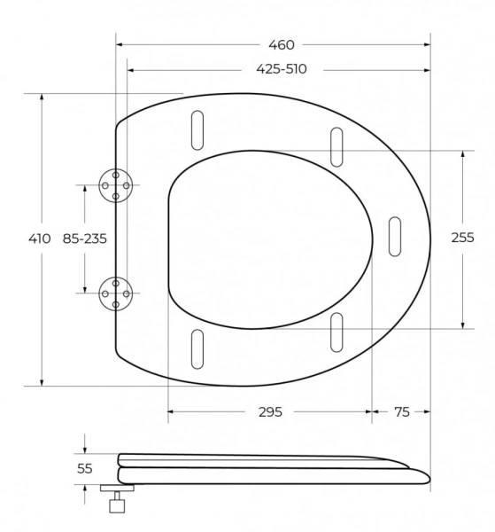 Крышка-сиденье Cezares Primo CZR-T-166-W-S-BR