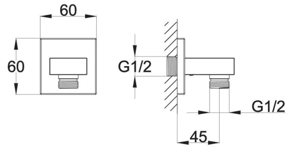 Подключение для душевого шланга BelBagno ARLIE ARL-PG-CRM