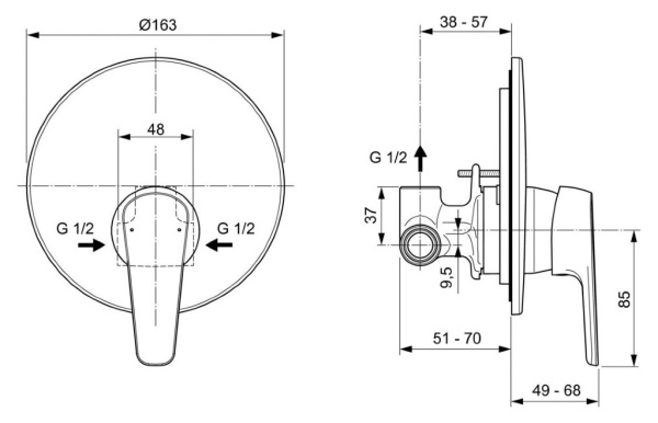 Смеситель для душа Ideal Standard Cerafine Model O A7192AA