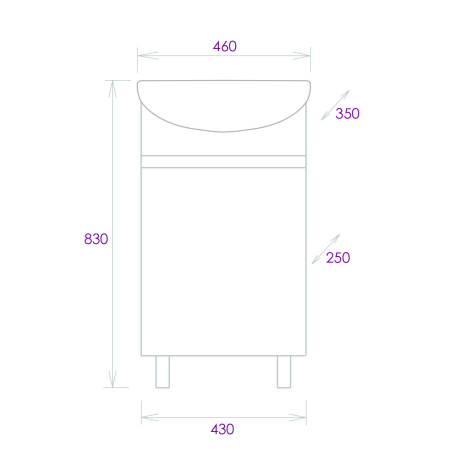 Тумба под раковину напольная Onika Милтон 45 104510