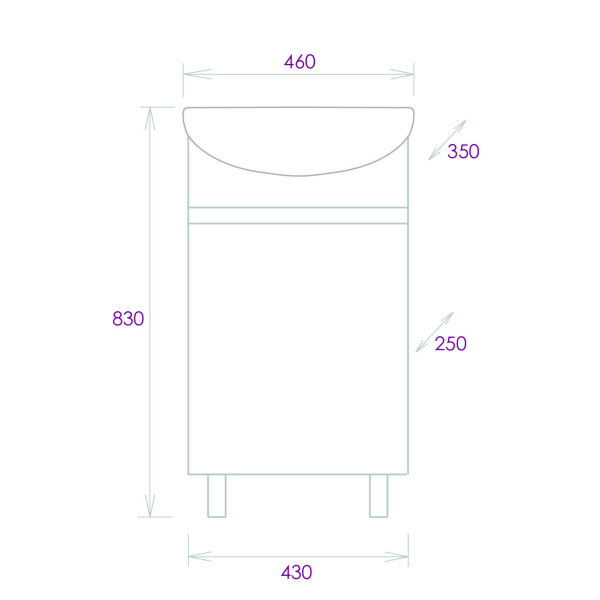 Тумба под раковину напольная Onika Милтон 45 104510