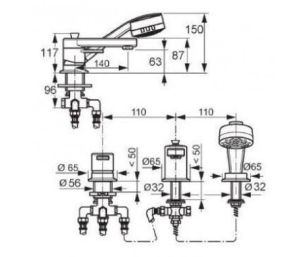 Смеситель для ванны KLUDI ZENTA 384460575