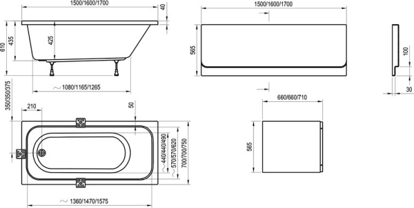 Ванна акриловая Ravak Chrome (160x70) C731000000 белая Ванна акриловая Ravak Chrome (160x70) C731000000 белая