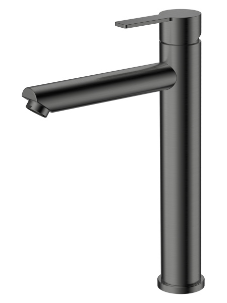 Смеситель для накладной раковины однорычажный высокий оружейная сталь Agger Easy A3112155 матовая