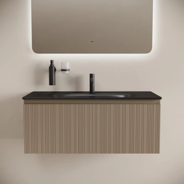 Тумба без раковины подвесная Sancos Code CD100GB серо-бежевый матовый