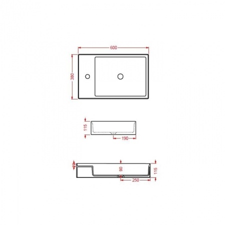 Раковина Artceram Scalino SCL003 05 00 bi matt