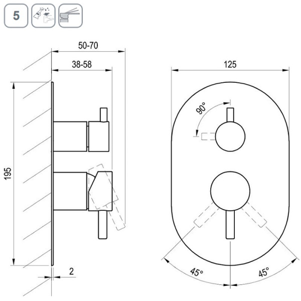 Смеситель для душа Ravak Espirit ES 065.00CR.O2 X070208 хром
