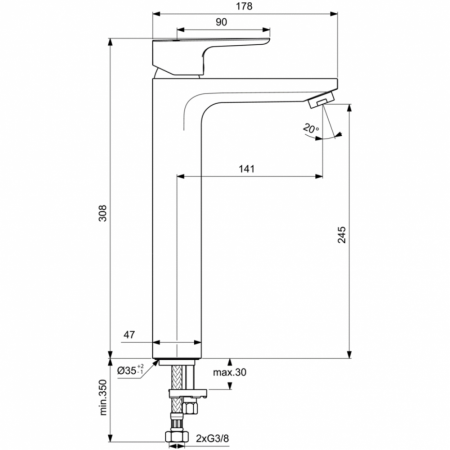 Смеситель для раковины Ideal Standard CERAPLAN III SLIM BC562AA