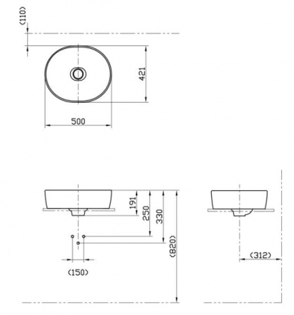 Раковина накладная на столешеницу Toto NC LW760LB#XW