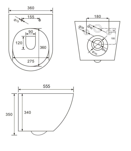 Унитаз подвесной безободковый Art&Max Imola AM213CHR/SC микролифт