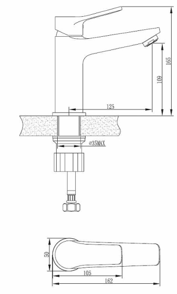 Смеситель для раковины Esko Dubai DI 26, Черный Хром