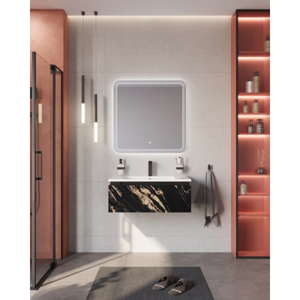 Тумба под раковину Cezares SLIDER-800-1C-SO-NF-P черный, без раковины