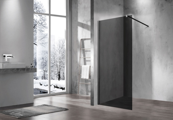 Душевая перегородка Vincea Walk-In VSW-1H120CGB (120х200) черный матовый, стекло тонированное