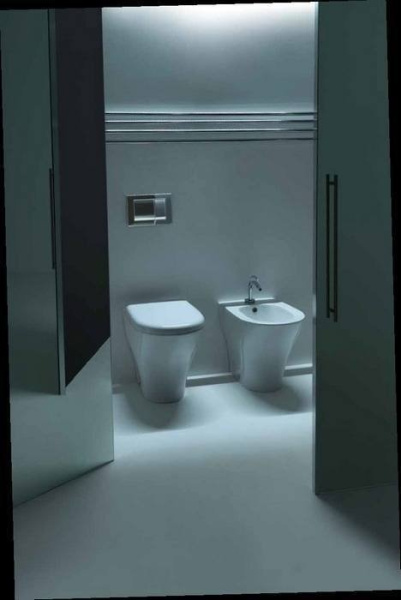 Приставной безободковый унитаз Kerasan Aquatech 371801 без сиденья