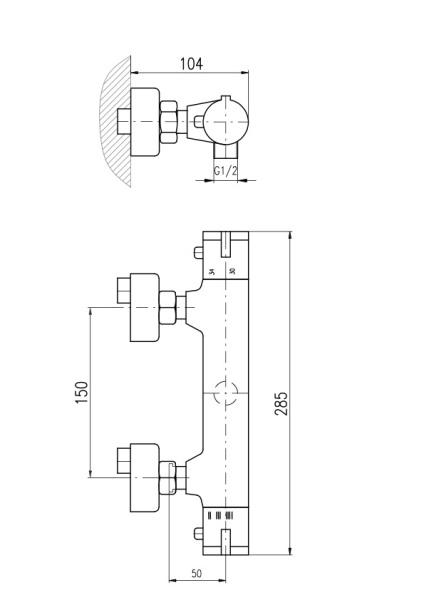 Смеситель для душа Rav Slezak Termostat TRM80.5CMATC