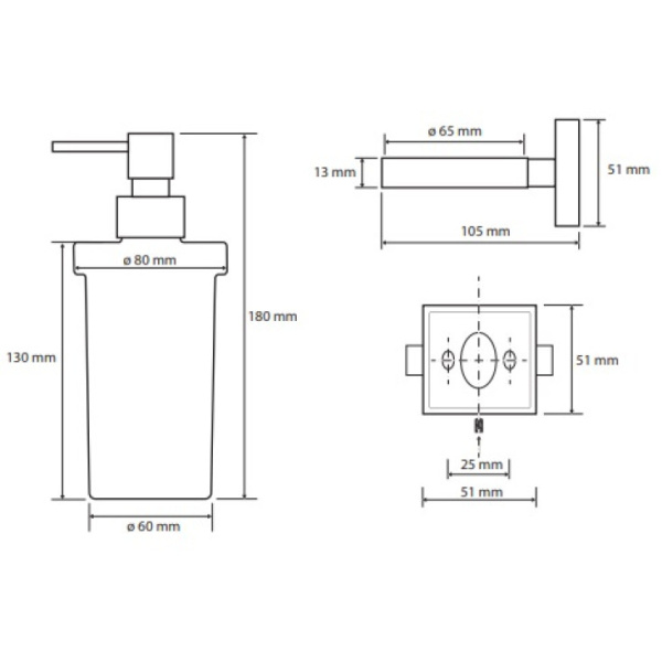 Настенный дозатор для жидкого мыла (стекло) Bemeta BETA 132109017