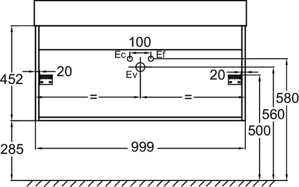 Тумба под раковину Jacob Delafon Vivienne 100 EB1585-N18-S14
