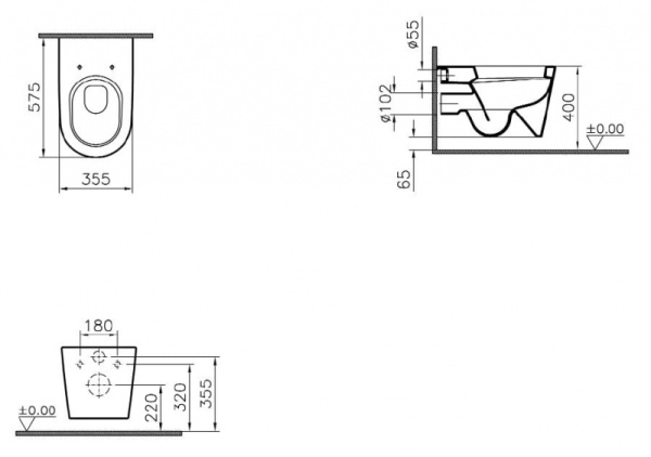 Унитаз подвесной VITRA Matrix  5139B003-0075