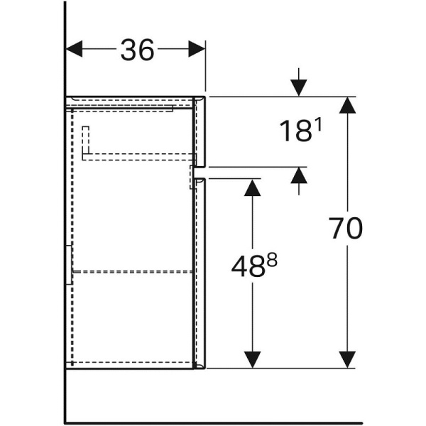 Шкаф Geberit Renova Plan 39x70 869020000