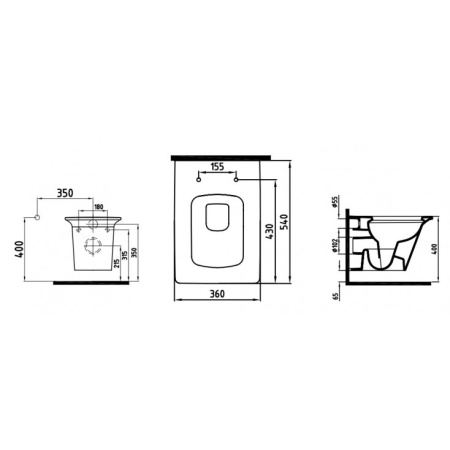 Унитаз безободковый подвесной с функцией биде Bien LOTUS LTKA054GMVP1W3000