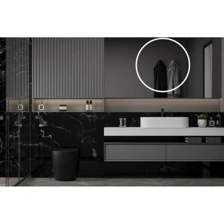 Унитаз ABBER Bequem AC1111TMB приставной черный матовый, безободковый