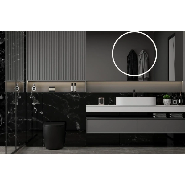 Унитаз ABBER Bequem AC1111TMB приставной черный матовый, безободковый