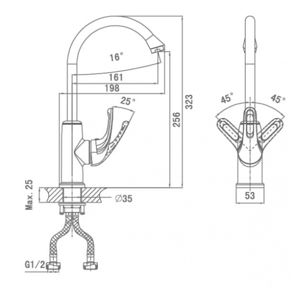Смеситель для кухни D&K Rhein Eucharius (DA1372401)