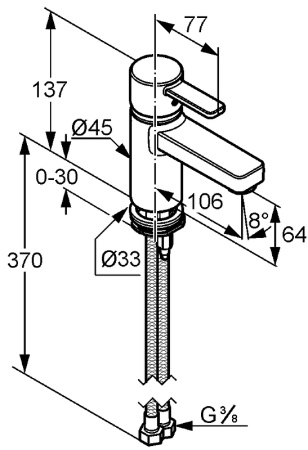 Смеситель для раковины Kludi Zenta 382510575