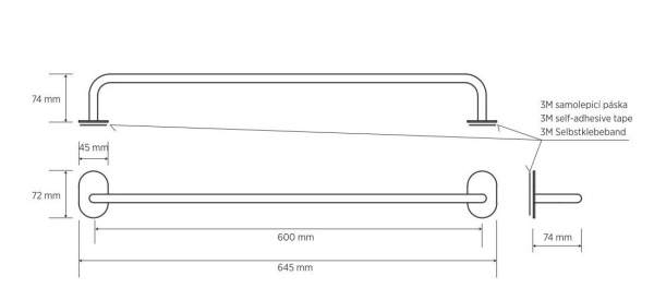 Полотенцедержатель 60см, блеск Bemeta Easy 163104241