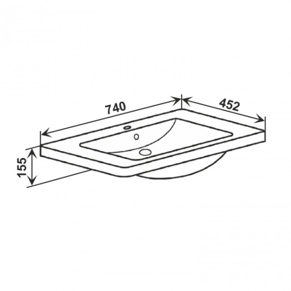 Раковина Runo мебельная SoloGrande Omega 75 (УТ000001838)
