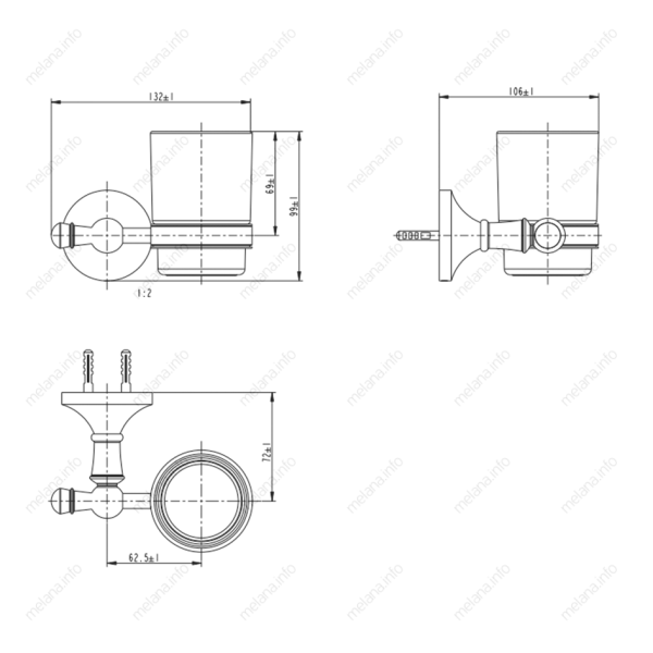 Стакан для зубных щеток Melana MLN-821010