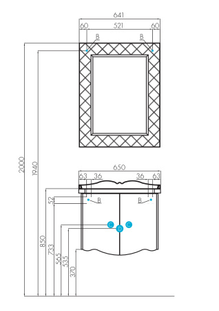 Зеркало Aquaton Венеция 65 белое 1A155302VNL10