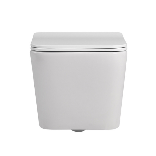 Комплект подвесной унитаз ABBER Rechteck AC1201 белый с инсталляцией AC0105 и кнопкой AC0120RG золото розовое