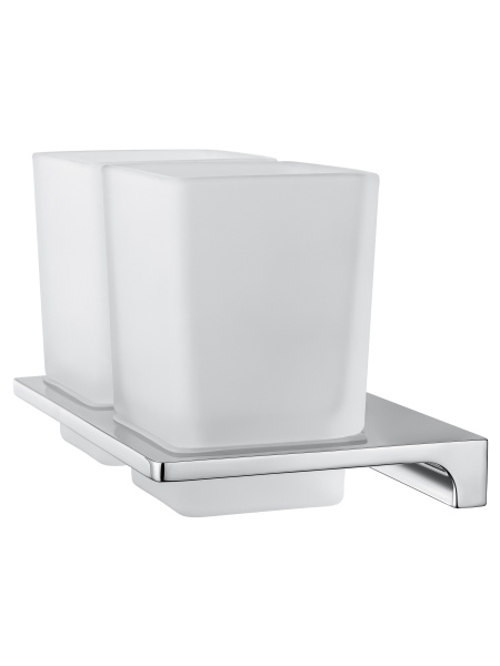 Два стакана для зубных щеток с держателем WONZON & WOGHAND ECLIPSE, хром WW-9128