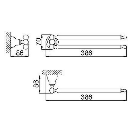 Полотенцедержатель двойной Huber Croisette 4016.01H.CR