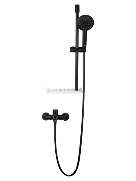 Смеситель для ванны с душевым гарнитуром WONZON & WOGHAND ALFA, черный матовый WW-AE3201-MB