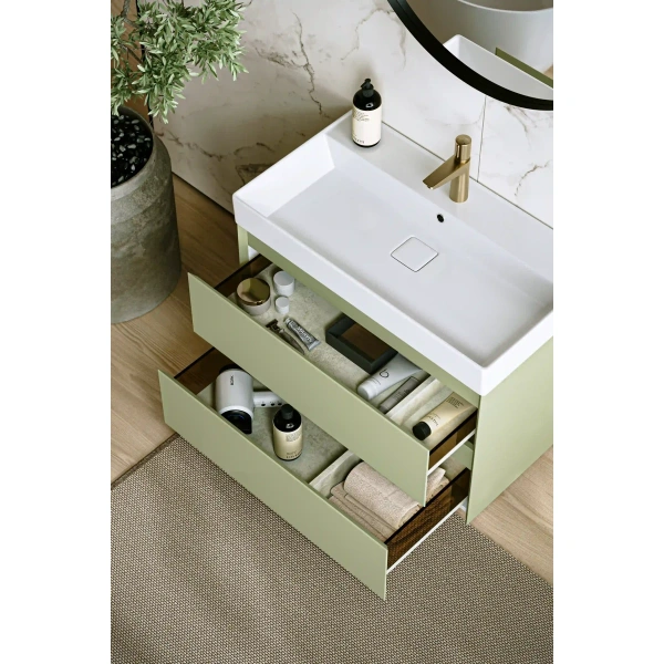 Тумба без раковины 100 см Aqwella Geometria GE01102SH шалфей зеленый матовый